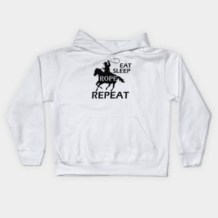 Cowboy - Eat sleep rope repeat Kids Hoodie